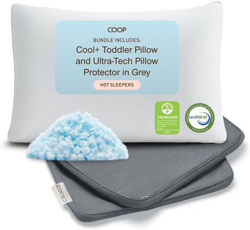 وسادة Coop Sleep Goods Cool+ Cooling للأطفال الصغار + حزمة رمادية لحماية الوسادة المقاومة للماء بتقنية فائقة in Kuwait