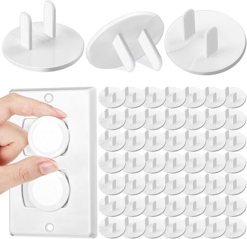 Thyle 100 Pcs Baby Proofing Outlet Covers Bulk Improved Grip Socket Guards for Child Safety Standard Universal Electrical Plug Protectors for Home Office Daycare (Black) in Kuwait