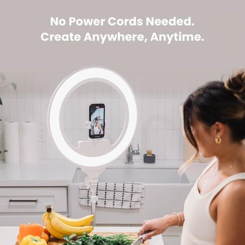 Lume Cube Ring Light Pro | إضاءة احترافية لاسلكية للتصوير الفوتوغرافي والبث المباشر والفيديو | لون وسطوع قابل للتعديل | يشتمل على حامل ثلاثي القوائم قوي ومحمول وحقيبة حمل مبطنة in Kuwait