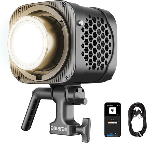amaran Halo 300x LED Studio Light Compact 305W ثنائي اللون COB Light، التحكم في التطبيق، 2700K - 6500K،16,200 لوكس @ 1m Bowens Mount إضاءة مستمرة صامتة لتسجيل تصوير الفيديو (Halo 300x) in Kuwait