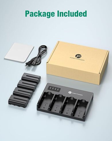 4 بطاريات NP-F550 من FirstPower وشاحن 4 قنوات متوافق مع كاميرا Sony NP-F970 F960 F770 F750 F570 F550 F530 F330 CCD-SC55 TR516 TR716 TR818 TR910 TR917 وكاميرا فيديو LED وشاشة in Kuwait