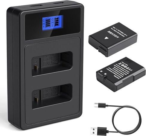 2-Pack EN-EL14 / EL14A Battery and Charger, for Nikon D3100 D3200 D3300 D3400 D3500 D5100 D5200 D5300 D5500 D5600 DF Coolpix P7000 P7100 P7700 P7800 Digital SLR Camera (2 Batteries+Charger) in Kuwait