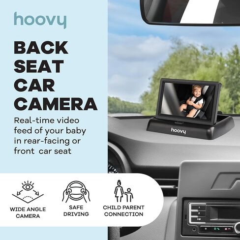 Hoovy Baby Car Camera Monitor, HD Real-Time Video, Rear-Facing Safety View, Easy Install in Kuwait
