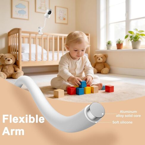 Universal Baby Monitor Mount 2026 Upgraded - Adjustable Gooseneck Flex Stand for Crib - Secure Clip Clamp Holder Compatible with HelloBaby HB6550/HB65/HB66, Nanit Pro, VTech & Most Baby Monitors in Kuwait