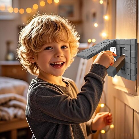 Creative 3D Building Block Light Switch Cover - Interchangeable & Easy-to-Install Wall Plate, Unique Home Decor Gift for Gamers & Kids Room,Grey stick in Kuwait