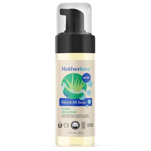 Motherlove Baby & All Soap (5.7 oz) Gentle Foaming All-Purpose Castile Soap Made with Organic Ingredients – Simply Unscented in Kuwait