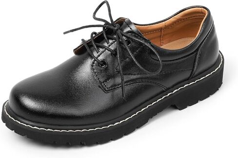 Ruiatoo Women's Oxford Shoes Leather Platform Round Toe Lace Up Loafers Comfortable Dressy Casual Work Business Office Shoes in Saudi Arabia