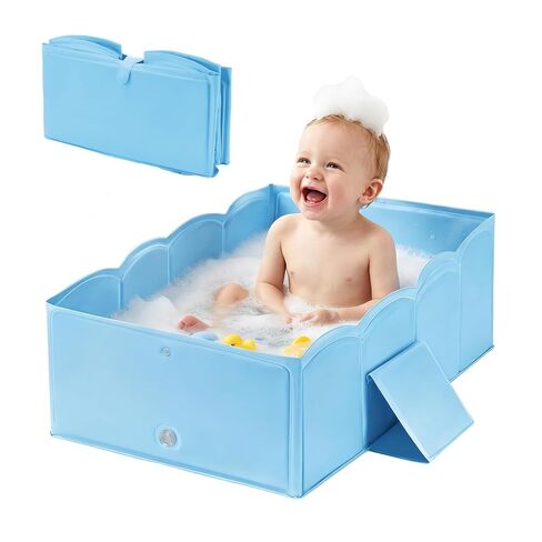 Collapsible Baby Bathtub for Shower,Reinforced Structure Infant Foldable Bath Tub with Non-Slip Base,Portable Space-Saving Kids Bath Tub for 6M to 4Years,Suitable for Outdoor, Travel Use(Pink) in Kuwait