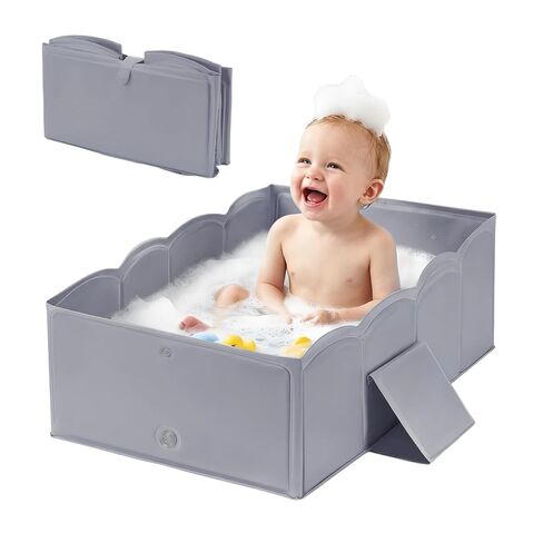 Collapsible Baby Bathtub for Shower,Reinforced Structure Infant Foldable Bath Tub with Non-Slip Base,Portable Space-Saving Kids Bath Tub for 6M to 4Years,Suitable for Outdoor, Travel Use(Pink) in Kuwait