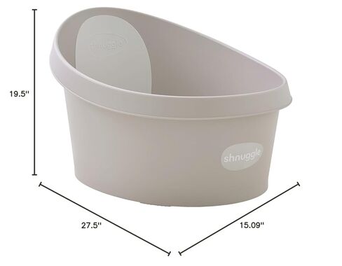 Toddler Bath Tub | Larger Bath for Bigger Kids at Bathtime | Includes Warm and Soft Foam backrest | Grippy Anti-Slip Surface | Includes Easy Drain Bath Plug | Cookies & Cream + Rinse Jug in Kuwait