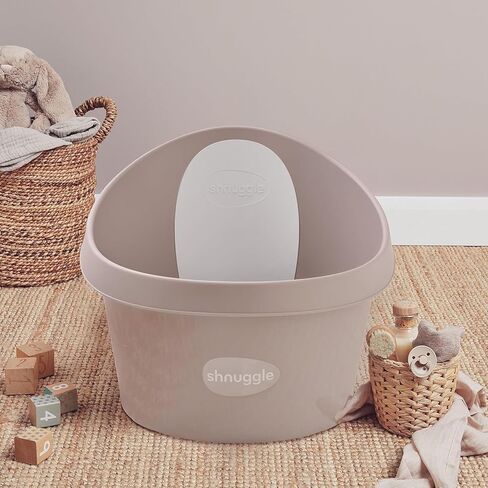Toddler Bath Tub | Larger Bath for Bigger Kids at Bathtime | Includes Warm and Soft Foam backrest | Grippy Anti-Slip Surface | Includes Easy Drain Bath Plug | Cookies & Cream + Rinse Jug in Kuwait