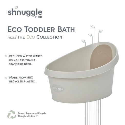 Toddler Bath Tub | Larger Bath for Bigger Kids at Bathtime | Includes Warm and Soft Foam backrest | Grippy Anti-Slip Surface | Includes Easy Drain Bath Plug | Cookies & Cream + Rinse Jug in Saudi Arabia
