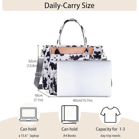 Cow Print Diaper Bag Tote with Pacifier Case Stroller Clips Mommy Maternity Bag Travel Newborn Baby Bay for Mom Dad in Saudi Arabia
