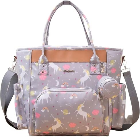 Cow Print Diaper Bag Tote with Pacifier Case Stroller Clips Mommy Maternity Bag Travel Newborn Baby Bay for Mom Dad in Kuwait