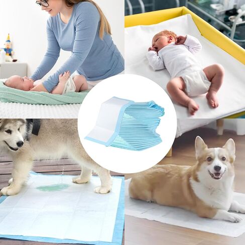 Changing Pad - 100pcs Large Diaper Change Mats | 13x18 Inch Absorbent Bed Pads Leak-Proof Waterproof Design Soft Comfortable for Elderly Adult Pets Home Travel Care in Kuwait