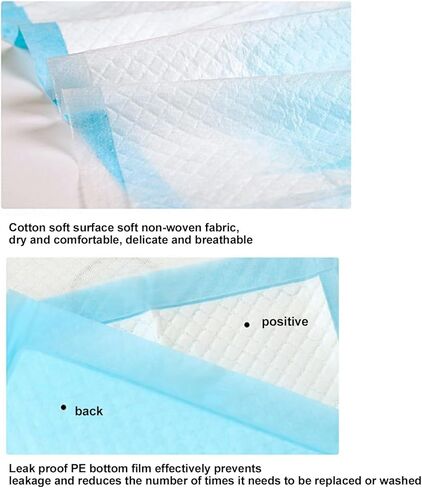 Changing Pad - 100pcs Large Diaper Change Mats | 13x18 Inch Absorbent Bed Pads Leak-Proof Waterproof Design Soft Comfortable for Elderly Adult Pets Home Travel Care in Kuwait
