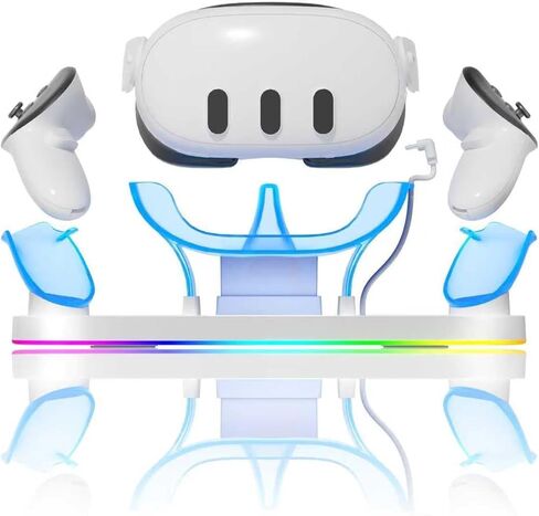 قاعدة شحن، شاحن سريع بقدرة 18 واط مع بطاريتين قابلتين للشحن، 8 أوضاع إضاءة LED، ملحق شحن USB-C in Kuwait