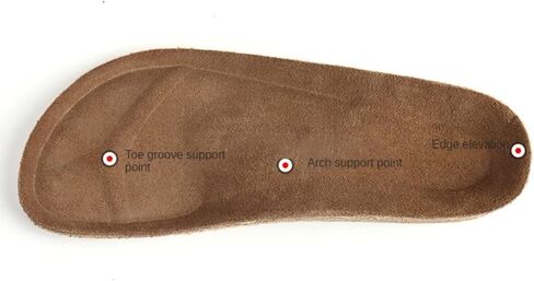 Women Arch Support Suede Clogs,Cork Buckle Flat Thick Sole Leather Memory Foam Supportive Slip on Comfortable Vintage Shoes in Saudi Arabia