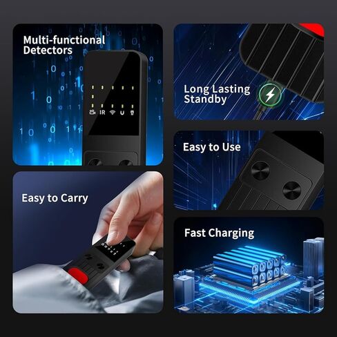 2026 AI Hidden Camera Detectors Features 5 Sensitivity Levels, Anti-Spy Camera Detector for GPS Trackers, Bug Detector Electronic Sweeper, Portable RF Signal Scanner for Hotel/Car/Bathroom/Travel in Saudi Arabia