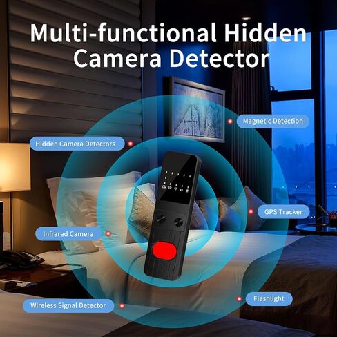 2026 AI Hidden Camera Detectors Features 5 Sensitivity Levels, Anti-Spy Camera Detector for GPS Trackers, Bug Detector Electronic Sweeper, Portable RF Signal Scanner for Hotel/Car/Bathroom/Travel in Kuwait
