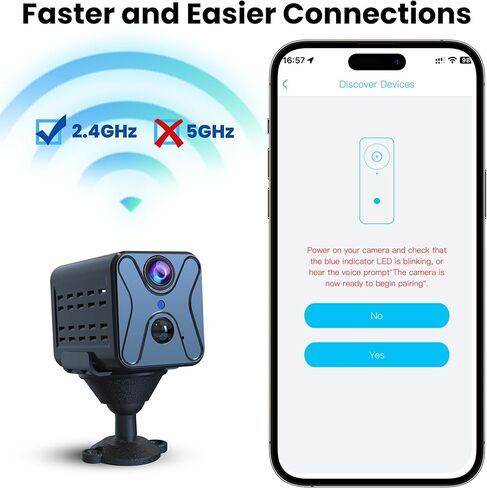 javiscam Hidden Camera 4K HD Wireless Spy Camera with Video, Mini Indoor Cameras for Home Security, AI Motion Detection, Night Vision, Built-in Siren, 60-Day Battery Life, Nanny cam, pet Camera in Kuwait