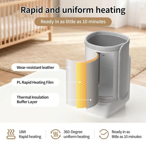 Portable Baby Milk Bottle Warmer for Travel,Breastfeeding Essentials,Baby Bottle-Feeding Bottle Warmer On the Go,Breastmilk Warmer for Baby,Rechargeable 5000 mAh Battery,Digital Display in Kuwait