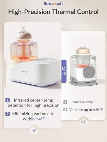 360° Airflow Heating Waterless Baby Bottle Warmer with Gentle Rock Motion for Breastmilk and Formula - Precise Temperature Control & Even Heat Distribution in Kuwait