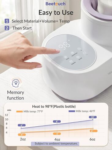 360° Airflow Heating Waterless Baby Bottle Warmer with Gentle Rock Motion for Breastmilk and Formula - Precise Temperature Control & Even Heat Distribution in Kuwait