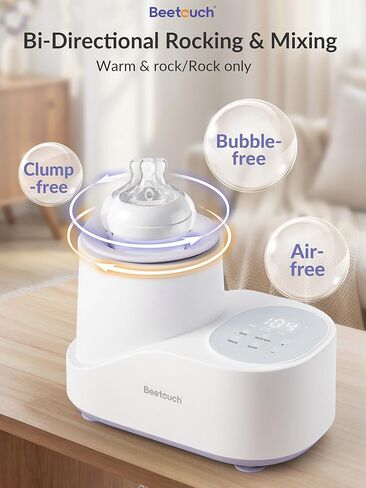 360° Airflow Heating Waterless Baby Bottle Warmer with Gentle Rock Motion for Breastmilk and Formula - Precise Temperature Control & Even Heat Distribution in Kuwait