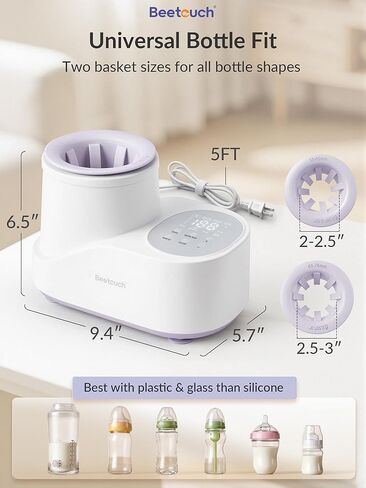 360° Airflow Heating Waterless Baby Bottle Warmer with Gentle Rock Motion for Breastmilk and Formula - Precise Temperature Control & Even Heat Distribution in Kuwait