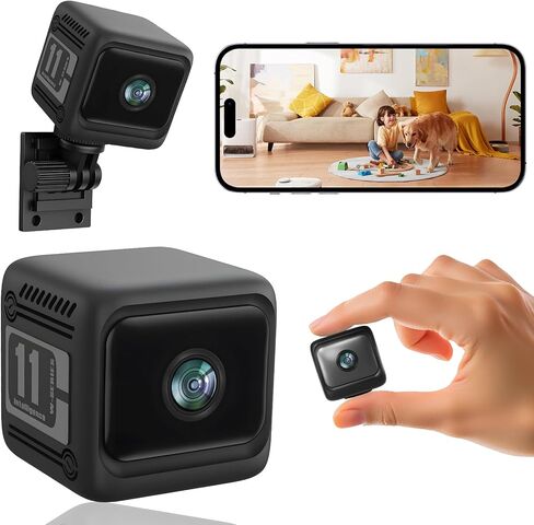 Spy Camera Hidden Camera, 4K Mini Cameras with Motion Detection, for Nanny Cam Wireless Surveillance for Indoor Home and Office Black in Kuwait