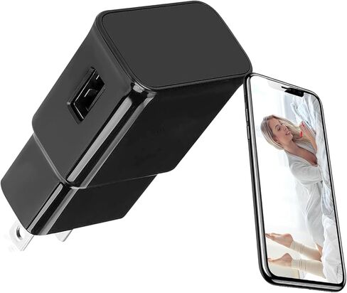 USB Charger Camera with 1080P HD, Night Vision & Motion Detection, Wireless Charger Camera for Home Security, Baby Monitor, Pet in Kuwait