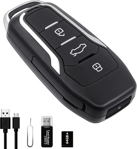 64GB Spy Camera Car Key,360 Minutes Battery Life, Mini Nanny Cam Hidden Camera,Small Hidden Camera with HD 1080P,Surveillance & Security Spy Hidden Cameras in Kuwait