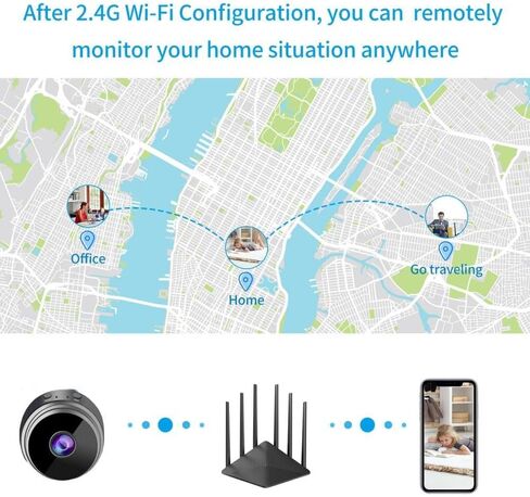 Secret Camera Mini Camera Small Cam Home Security Hidden Camera WiFi Spy Nanny Cam with Phone App Video Recording Remote Monitor Kids Camera Pet Camera Indoor Room Use in Kuwait