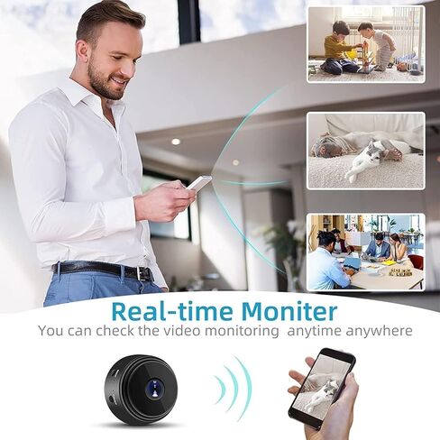 Secret Camera Mini Camera Small Cam Home Security Hidden Camera WiFi Spy Nanny Cam with Phone App Video Recording Remote Monitor Kids Camera Pet Camera Indoor Room Use in Kuwait