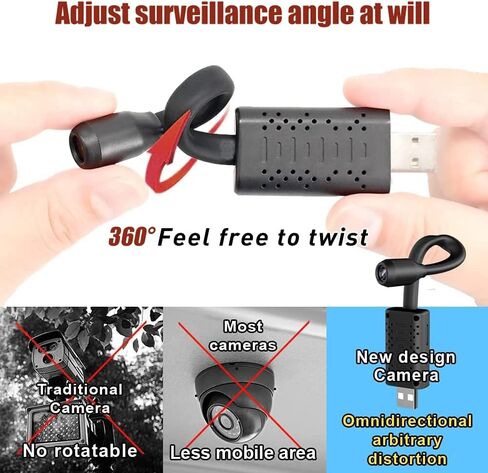 USB Smallest Hidden Camera Wireless, Hidden Spy Cameras, Home Security Cameras for Pet, Baby with Motion Detection, App Control in Kuwait