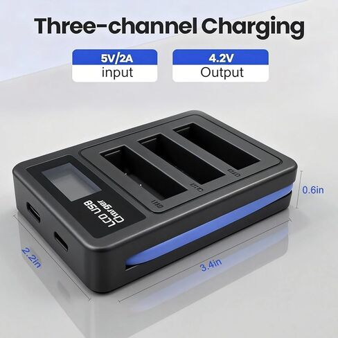 2 Packs Replacement DB-120 Batteries Compatible with Ricoh GR IV Camera & 3 Channel Charger Hub, Rechargeable Battery for Ricoh GR IV Accessories (1pack) in Kuwait