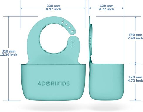 RideBib Silicone Vomit Bib with Extra-Deep Pocket for Motion Sickness Relief During Travel. Patent Pending in Saudi Arabia