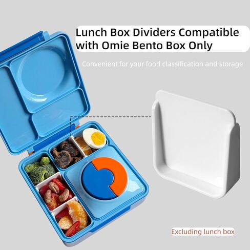 3 Pack Lunch Box Dividers Compatible with Omie Bento Box, Reusable Insert Dividers to organizing Food and Snacks (White) in Kuwait