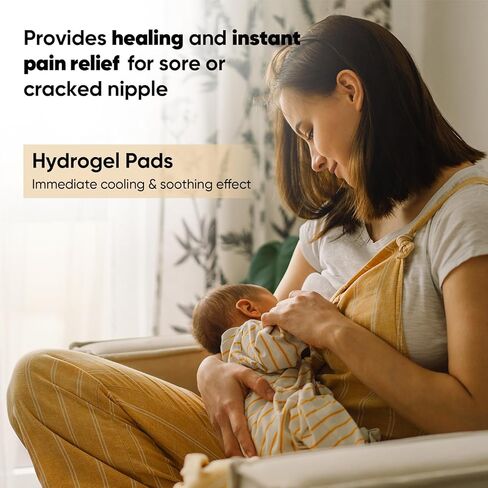 AUSLKA Hydrogel Nipple Pads Instant Cooling, Hydrogel Breast Pads with Soothing Lanolin, Soothies Gel Nursing Pads Provide Instant Cooling Relief, 10 PCS in Kuwait