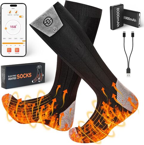 2Pack 5V 8000mAh Rechargeable Batteries for Heated Socks 4 Heating Settings Replacement Large Capacity Battery for Hunting Outdoor Working Ski Hiking Cycling Camping Fishing in Saudi Arabia