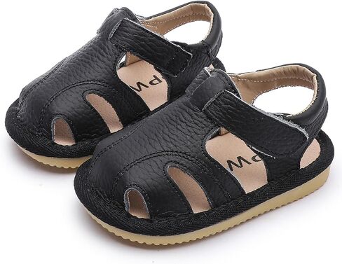 DADAWEN Boys Girls Leather Closed-Toe Athletic Sandals Baby Toddler Summer Breathable Lightweight Soft Sole Outdoor Sandals Walking Shoes in Saudi Arabia