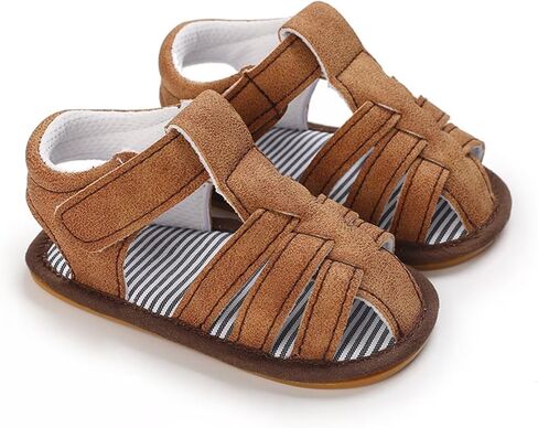 Baby Boys Girls PU Leather Sandals Shoes Summer Breathable Casual Beach Shoes First Walker Non-Slip Soft Soles Shoes Prewalkers Shoes Crib Shoes in Kuwait