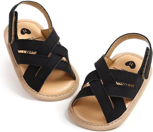 Infant Baby Girls Boys Sandals Pu Leather Summer Casual Beach Sandal First Walking Shoes Toddler Soft Sole Anti-Slip Shoes Prewalkers in Kuwait