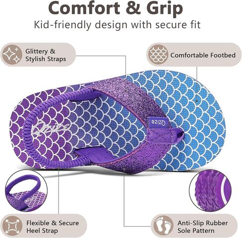 Kids Flip Flops Summer Toddler Sandals for Boys and Girls - Lightweight Quick-Dry Pool Slides for Beach, Shower, Bath in Kuwait