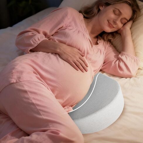 Memory Foam Wedge Pregnancy Pillow for Sleeping, Maternity Pillow for Pregnant Women, Pregnancy Wedge Support for Belly Back Legs, Small Pregnancy Pillow 15×13", Washable Cover, Grey in Saudi Arabia