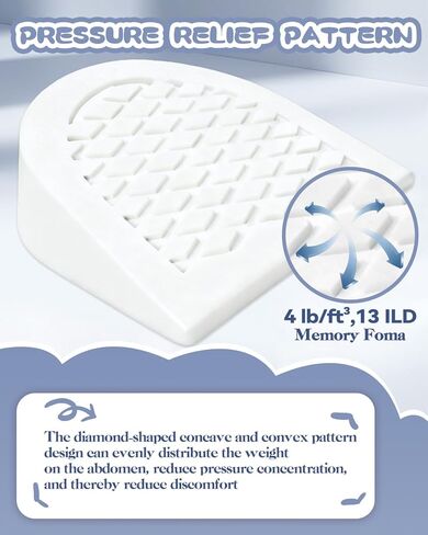 Memory Foam Wedge Pregnancy Pillow for Sleeping, Maternity Pillow for Pregnant Women, Pregnancy Wedge Support for Belly Back Legs, Small Pregnancy Pillow 15×13", Washable Cover, Grey in Saudi Arabia