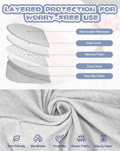 Memory Foam Wedge Pregnancy Pillow for Sleeping, Maternity Pillow for Pregnant Women, Pregnancy Wedge Support for Belly Back Legs, Small Pregnancy Pillow 15×13", Washable Cover, Grey in Saudi Arabia