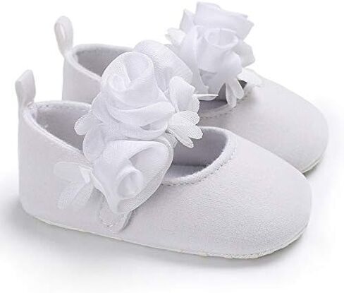 Infant Baby Girls Mary Jane Walking Shoes Cute Flower Newborn Comfortable Soft Sole Flats Non-Slip Wear-Resistant Shoes in Kuwait