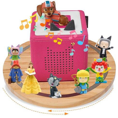 Gieanoo Tonies Shelf Magnetic,360° Round Turntable Tonie Storage for TonieBox 1 and Toniebox 2 Pine Wood Tonies Display Shelf for 10-20 Characters for Kids Play Room(Natural) in Saudi Arabia